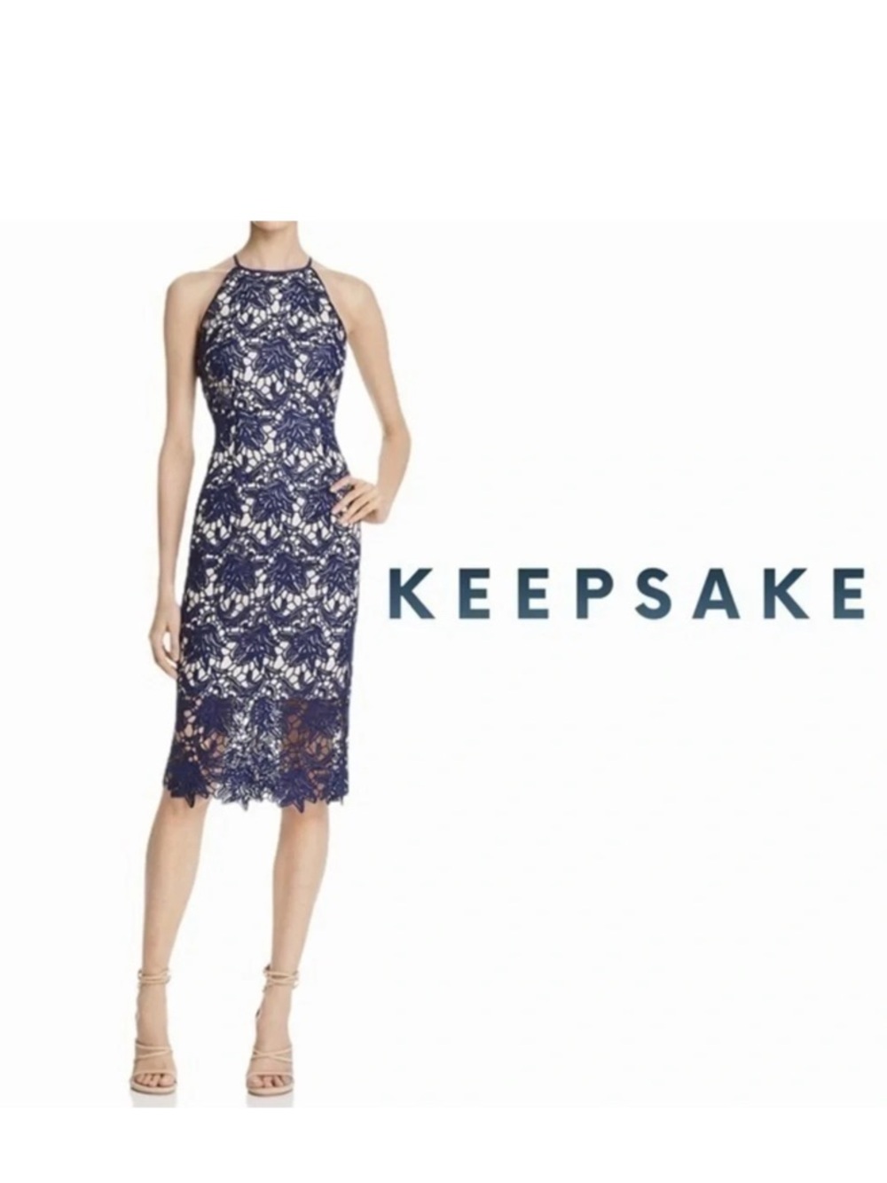 Keepsake the Label Navy Lace Halter Dress size small